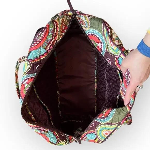 Vera Bradley Quilted Fabric Weekender Bag in Retired Pattern Heirloom Paisley - Picture 12 of 15
